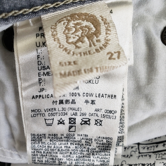 Diesel Men's Viker Regular Straight Fit Jeans size W 27 L 30 Wash 008QP or Gray - Picture 13 of 16